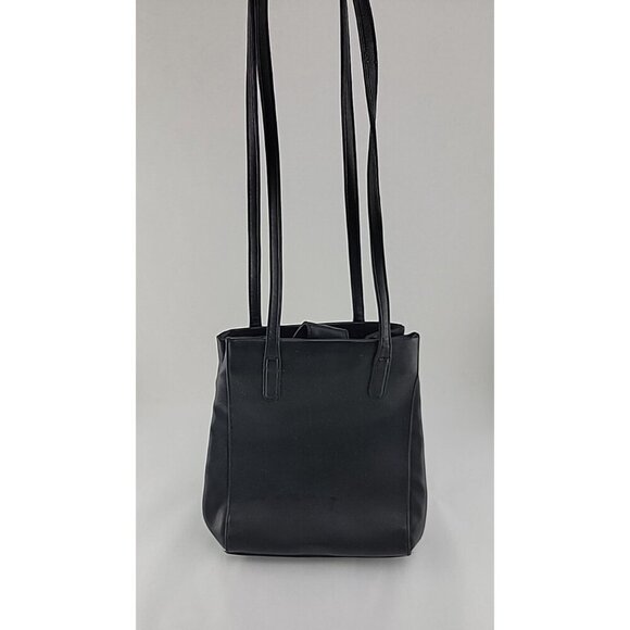 Nine West Black Faux Leather Purse  Pre-owned Classic Professional Y2K EUC 10"x8 - Picture 3 of 11